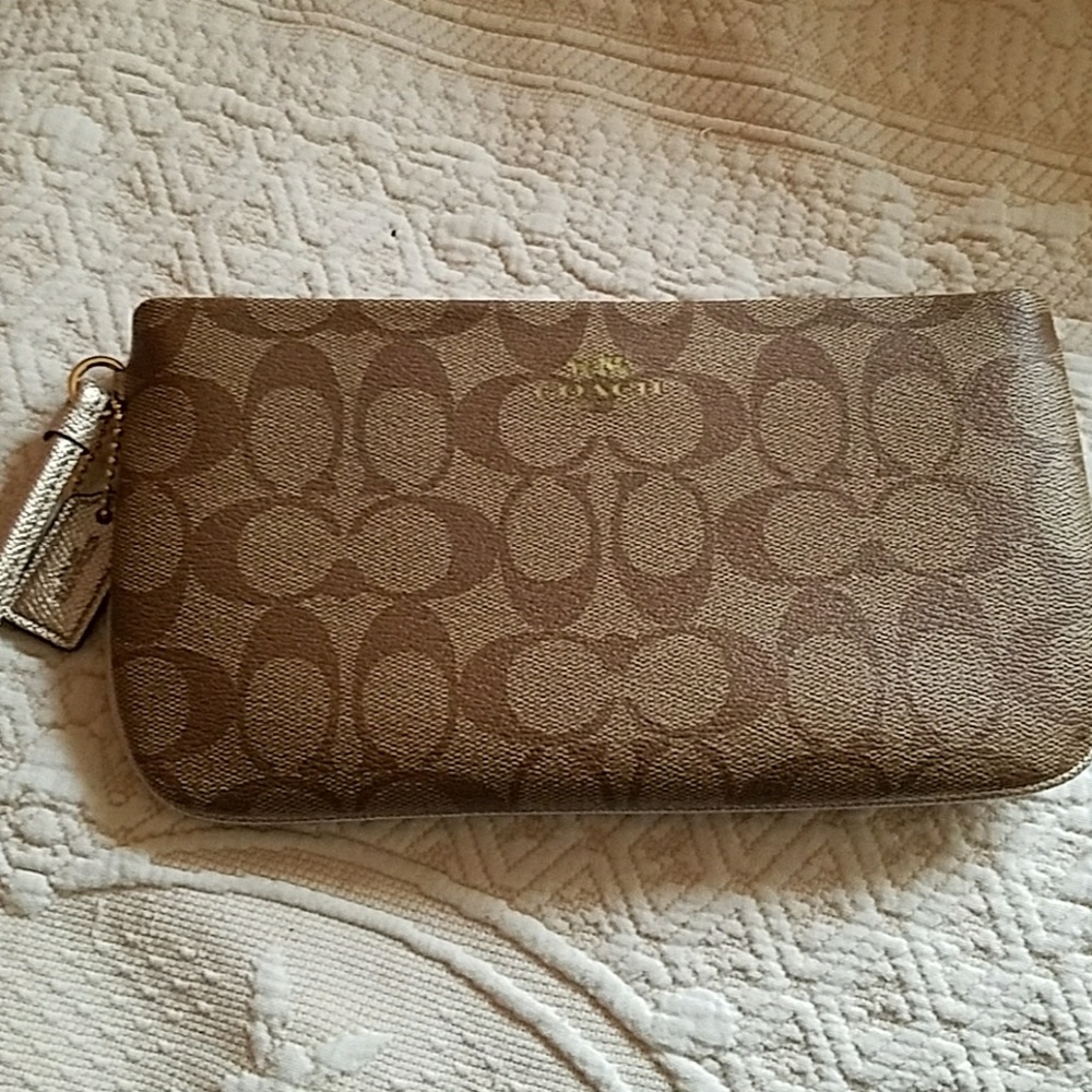 Coach signature wristlet